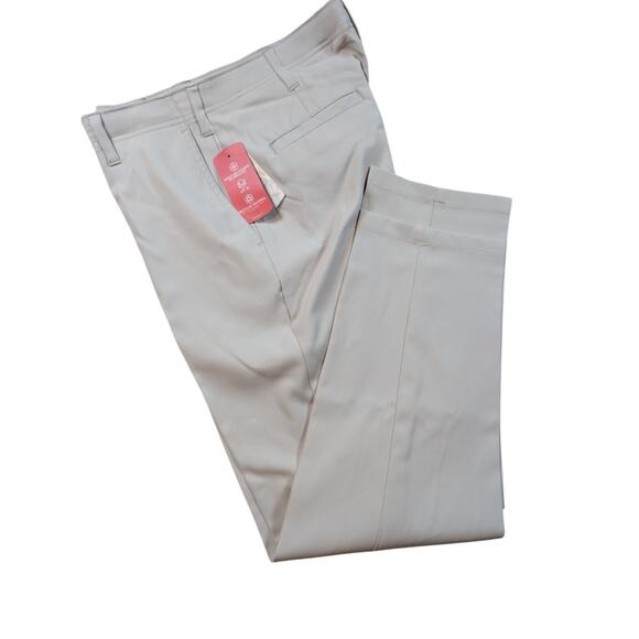 BCG Chino NWT Pants Men 32/30 Beige Stretch Flat Front Moisture Wick Pants - Picture 1 of 9